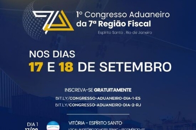 Imagem de Vitória e Rio de Janeiro recebem o 1º Congresso Aduaneiro da 7ª Região Fiscal